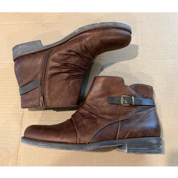 Baretraps Callahan Ankle Bootie Boot Womens Size 10W Buckle Side Zip Brown - Picture 1 of 9